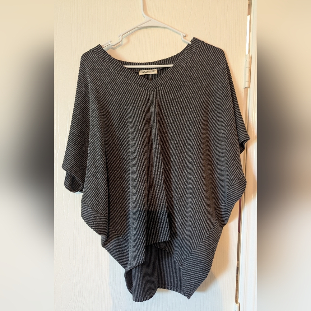 Gray V-Neck Top